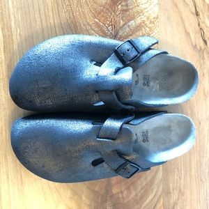 Washed metallic antique black BIRKENSTOCK clog